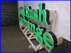 Large Neon Outdoor Sign gold rush exchange pawn shop store front LED cannabis