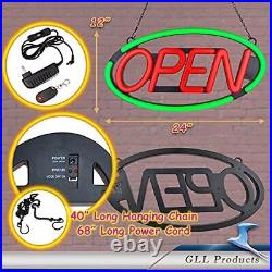 Large Open Sign for Stores Bright LED Open Neon Sign for Business with Key Fob R