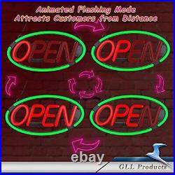Large Open Sign for Stores Bright LED Open Neon Sign for Business with Key Fob R