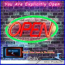 Large Open Sign for Stores Ultra Bright LED Open Neon Sign for Business with Key