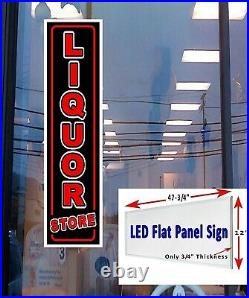 Liquor Store Led Light Box window sign 48x12 LED flat panel Free Shipping