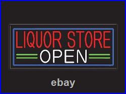 Liquor Store Open Neon Sign for Retail LED Flex Neon 32W x 13H x 1D