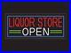 Liquor Store Open Neon Sign for Retail LED Flex Neon 32W x 13H x 1D