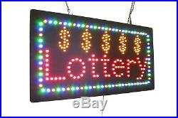 Lottery Lotto Sign Neon Sign LED Open Sign Store Sign Business Sign Window Sign