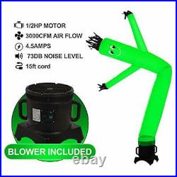 MOUNTO 10ft Inflatable Dancer Waving Tube Man Puppet for Store Sign Green