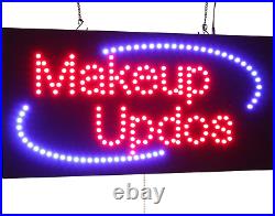 Makeup Updos Sign, Signage, LED Neon Open, Store, Window, Shop, Business, Displ