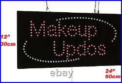 Makeup Updos Sign, Signage, LED Neon Open, Store, Window, Shop, Business, Displ