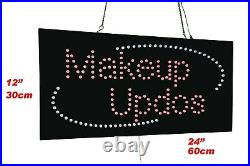 Makeup Updos Sign, Super Bright High Quality LED Open Sign, Store Sign, Business