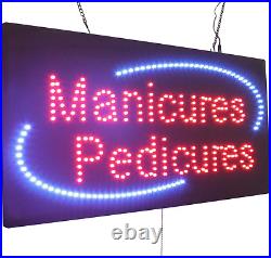 Manicures Pedicures Sign, Signage, LED Neon Open, Store, Window, Shop, Business