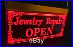 Multi-colors Jewelry Repair Open LED Signs Animated Store Lighting Neon Sign