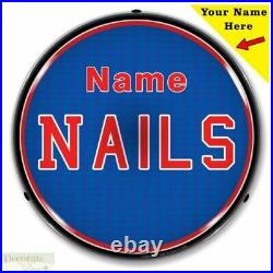 NAILS Sign 14 LED Light Custom Add Your Name Store Advertise USA Warranty New