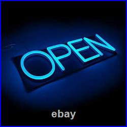Neon Open Sign 20x7 LED Open Sign for Business Store with remote Ice Blue