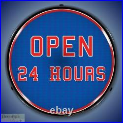 OPEN 24 HOURS Sign 14 LED Light Store Business Advertise Made USA Warranty New