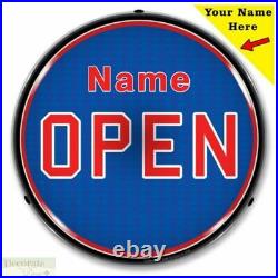 OPEN Sign 14 LED Light Custom Add Your Name Store Advertise USA Warranty New