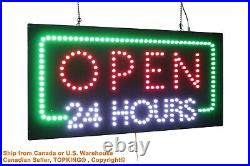 Open 24 Hours Sign Neon Sign LED Open Sign Store Sign Business Sign Window Sign