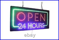 Open 24 Hours Sign, Signage, LED Neon Open, Store, Window, Shop, Business