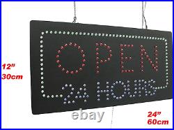 Open 24 Hours Sign, TOPKING Signage, LED Neon Open, Store, Window, Shop, Grand