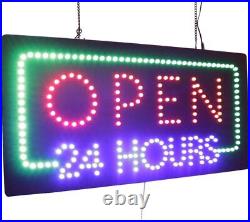 Open 24 Hours Sign TOPKING Signage LED Neon Store Window Shop Business Display