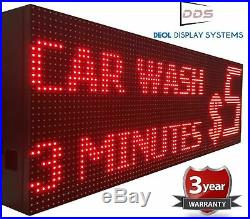 Open Led Signs Red Programmable 12 X 76 Outdoor 10mm Pitch Store Display