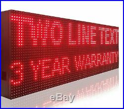 Open Led Signs Red Programmable 12 X 76 Outdoor 10mm Pitch Store Display