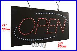 Open Sign 24 with Blue Oval, TOPKING Signage, LED Neon Open, Store, Window