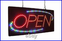 Open Sign 24 with Tri-Color Oval, Signage, LED Neon Open, Store, Window