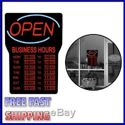 Open Sign Led Business Hours For Store Bright Light Display 100 Feet Away