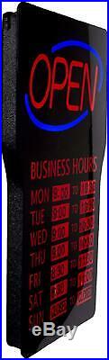 Open Sign Led Business Hours For Store Bright Light Display 100 Feet Away