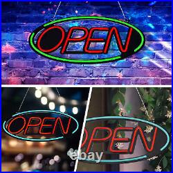 Open Sign for Business Large Bright LED Flashing Sign for Stores (Green)