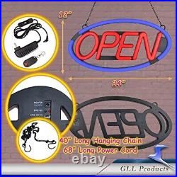 Open Sign for Business Large Bright LED Open Neon Sign for Stores with Remo