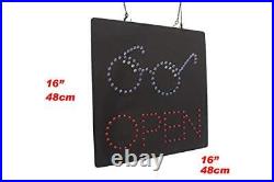 Open with Eyeglasses Sign, Signage, LED Neon Open, Store, Window, Shop