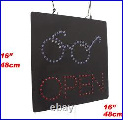 Open with Eyeglasses Sign, TOPKING Signage, LED Neon Open, Store, Window, Shop