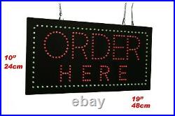 Order Here Sign, TOPKING Signage, LED Neon Open, Store, Window, Shop, Business