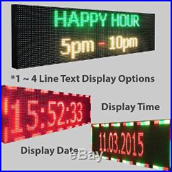 Outdoor 25 x 63 Led Sign Red Green Yellow Scrolling Programmable Store Signs
