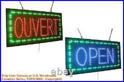 Ouvert & Open sign Neon Sign LED Open Sign Store Sign Business Sign Window Sign