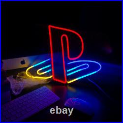 PS Logo LED Neon Wall Sign Light For Pub Bar Store decor Party Display 16x12