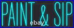 Paint Sip Sky Blue 36x14 inches Neon LED Sign Decor Wall Lights Brighten Store