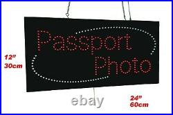 Passport Photo Sign, TOPKING Signage, LED Neon Open, Store, Window, Shop, Business