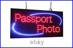Passport Photo Sign, TOPKING Signage, LED Neon Open, Store, Window, Shop, Window