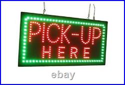 Pick Up Here Sign, Signage, LED Neon Open, Store, Window, Shop, Business