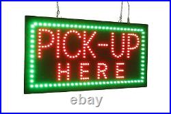 Pick Up Here Sign, TOPKING Signage, LED Neon Open, Store, Window, Shop, Business