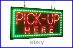Pick Up Here Sign TOPKING Signage LED Neon Open Store Window Shop Business Di