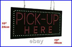 Pick Up Here Sign TOPKING Signage LED Neon Open Store Window Shop Business Di