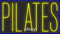 Pilates Yellow 24x14 inches Neon LED Sign Decor Wall Lights Brighten Up Store
