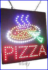 Pizza Sign, Signage, LED Neon Open, Store, Window, Shop, Business, Display