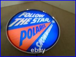 Polaris Snowmobile Round LED Store/Rec Room Display light up SIGN