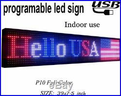 Programmable LED Scrolling Display Sign Color Advertising Store Message Electric