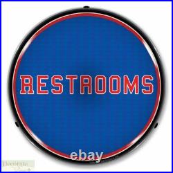 RESTROOMS Sign 14 LED Light Store Business Advertise Made USA Lifetime Warranty