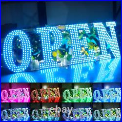 RGB 30X10 Large LED Open Signs for Business Super Bright Unique Design RGB Ope