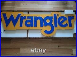 Rare 5ft Wrangler Jeans LED Store Sign Mancave Bar Advertisement
